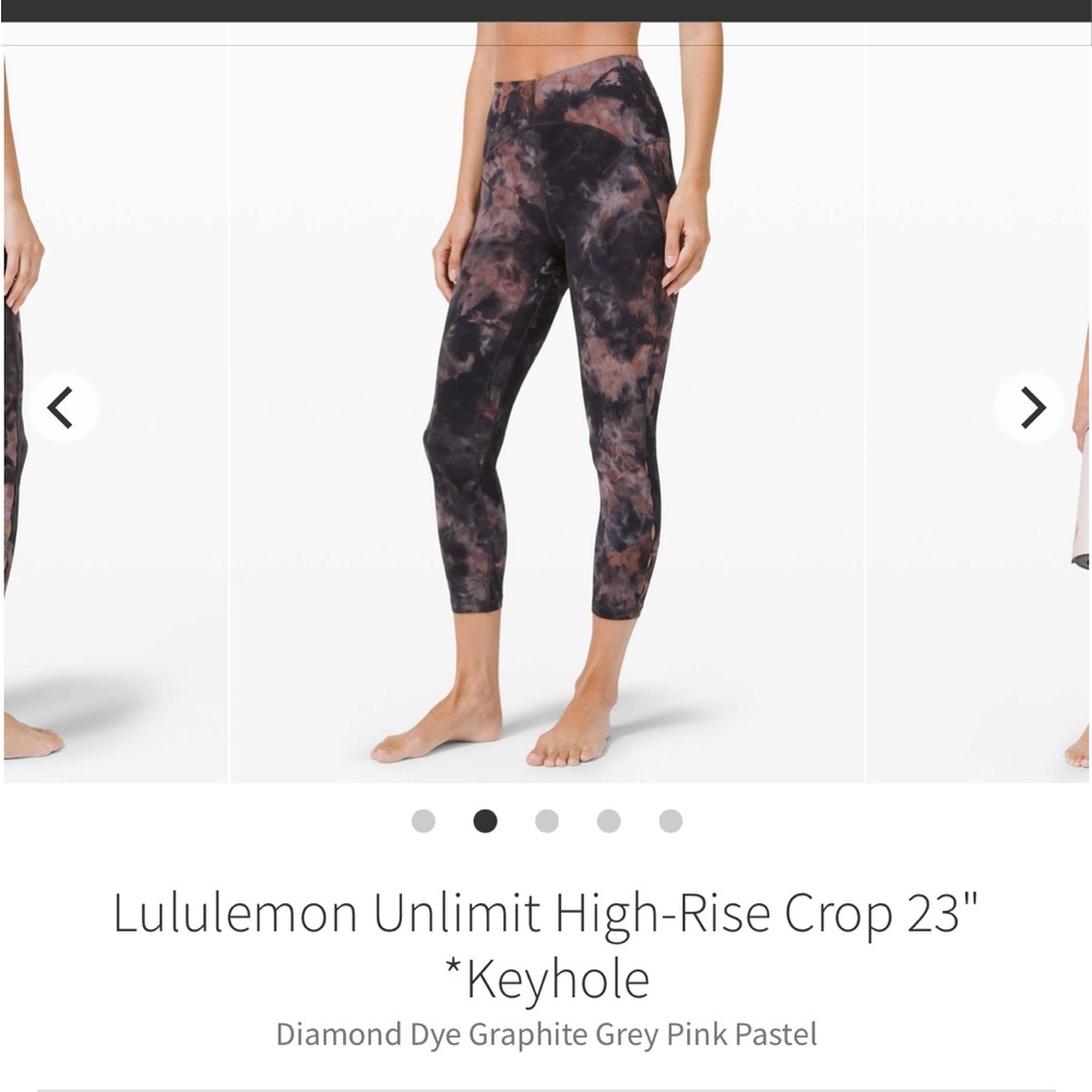 Lululemon size 10 Unlimit High-Rise Crop 23" *Keyhole
Diamond Dye Graphite Grey